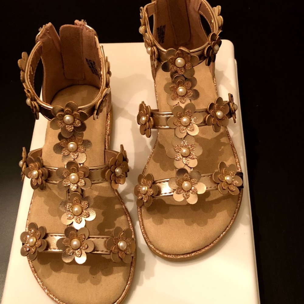 Sugar Brand - Rose Gold Flower Sandals - 11M